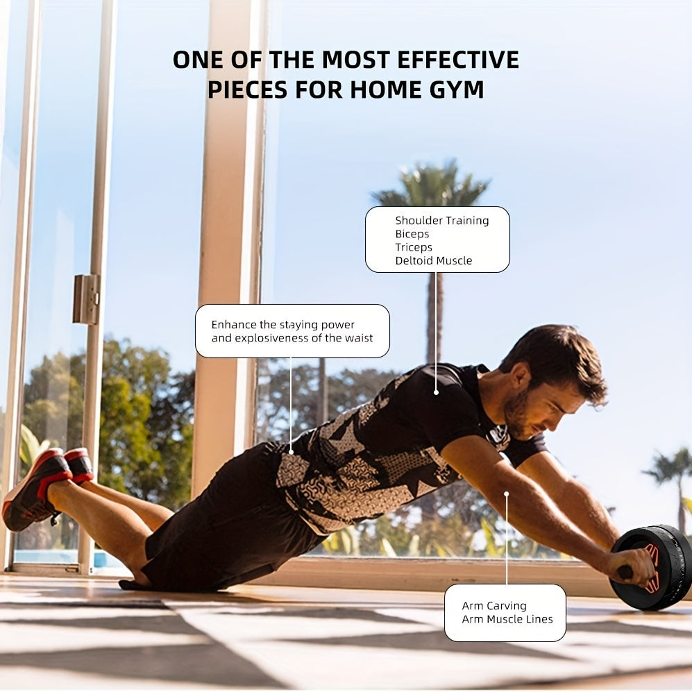 Ab Roller Wheel for Core Training – Silent, Stable & Compact – Home Gym Fitness Equipment