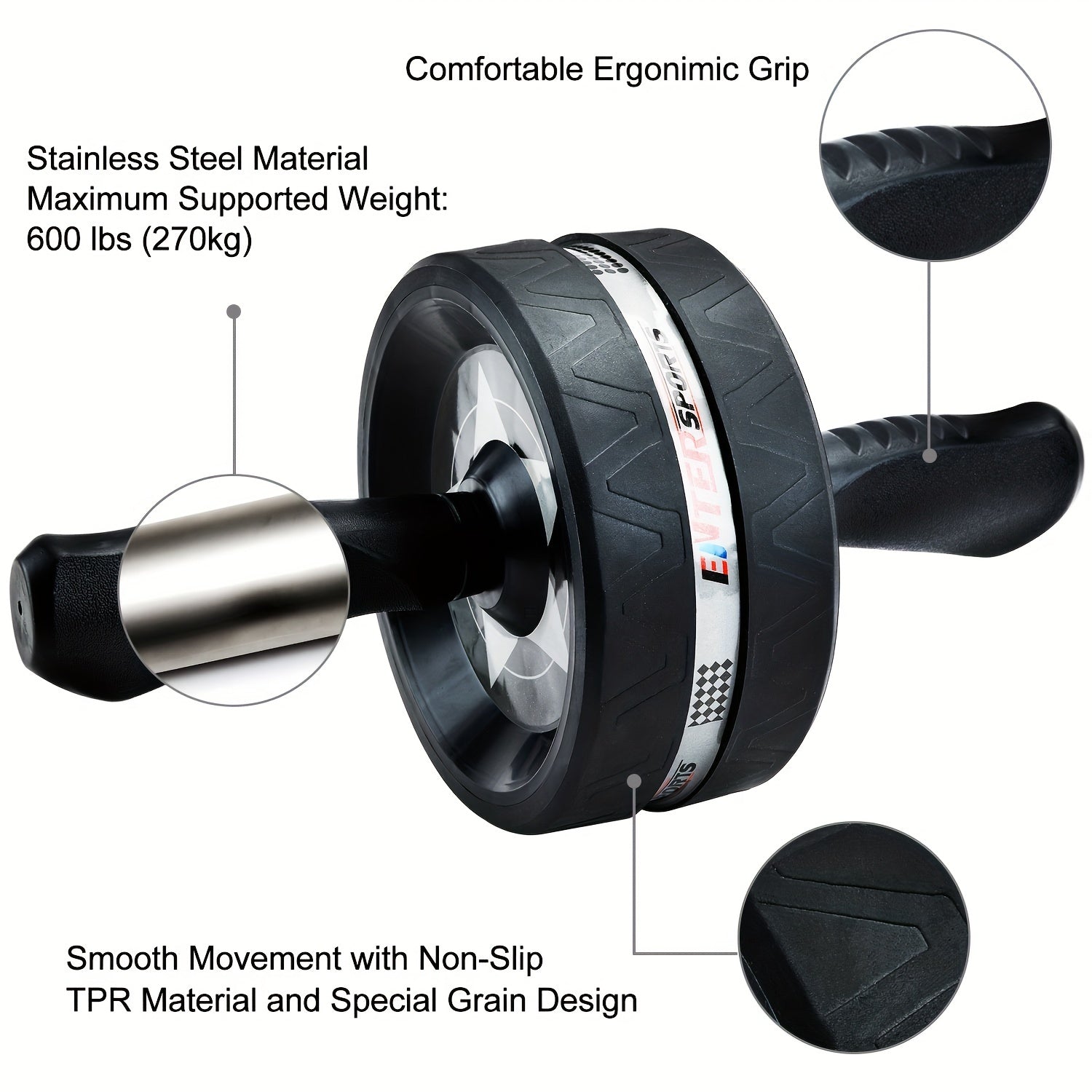 Ab Roller Wheel for Core Training – Silent, Stable & Compact – Home Gym Fitness Equipment